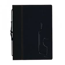 Weinkarte Securit schwarz 23,5x13cm - 8 Blatt